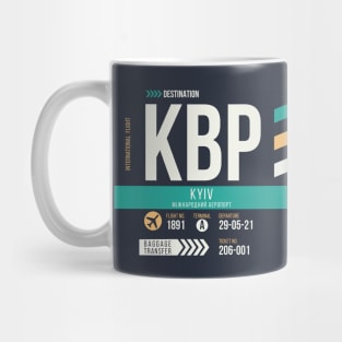 Kyiv (KBP) Airport Code Baggage Tag Mug
